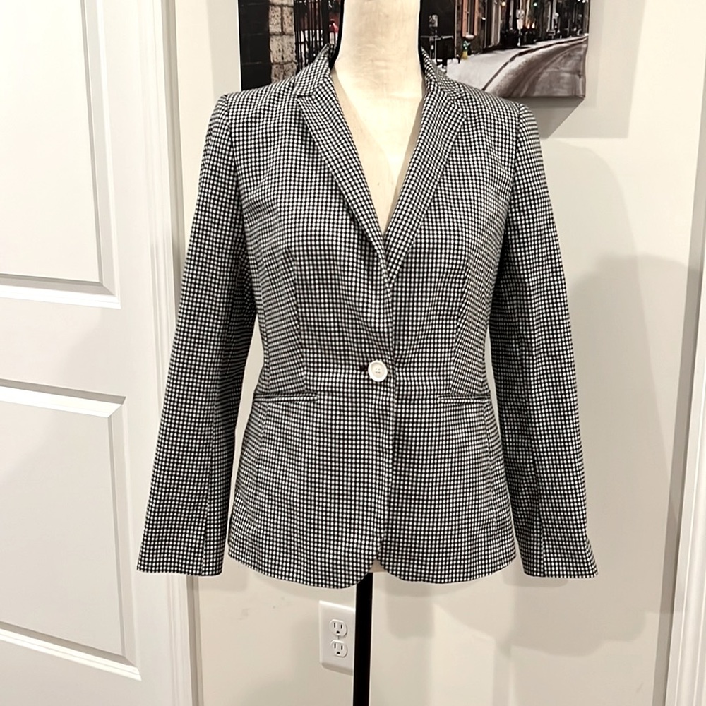 Talbots Gingham Patterned One Button Blazer - image 2